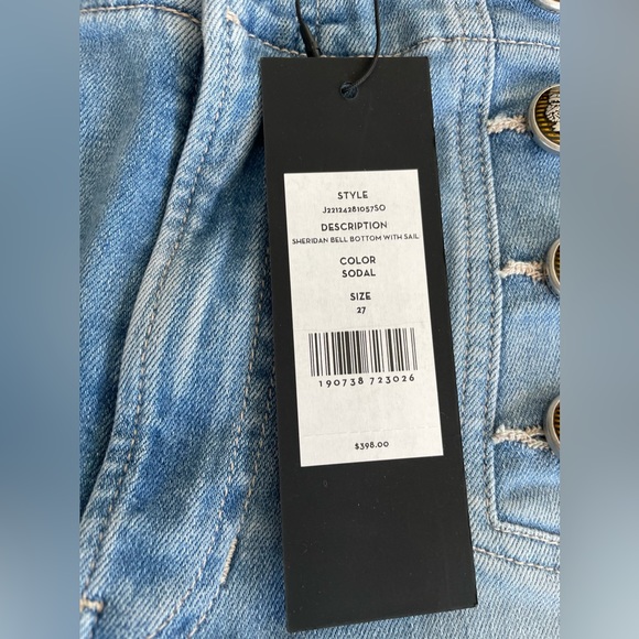 Veronica Beard Sheridan bell bottom Jean with sailor buttons NWT - Picture 10 of 13